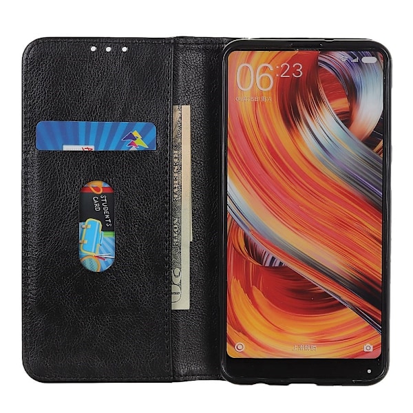 För Samsung Galaxy S25 Edge Stativfodral Split Läder Plånboksfodral Svart