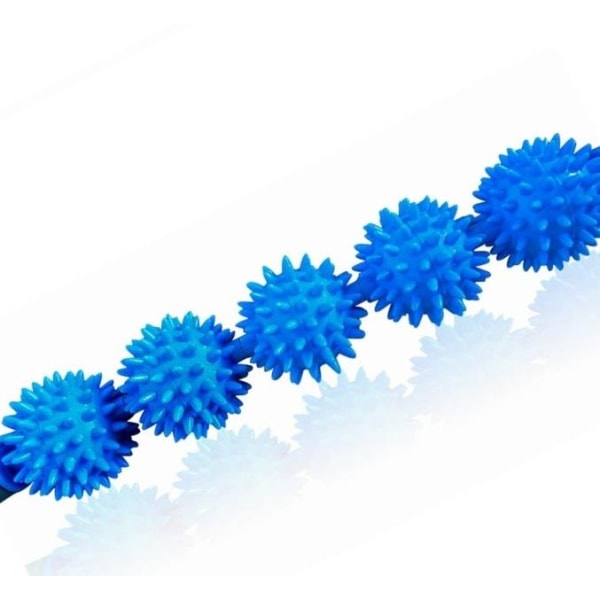 Massageroller med 5 spikbollar - triggerpunktmassage Blå