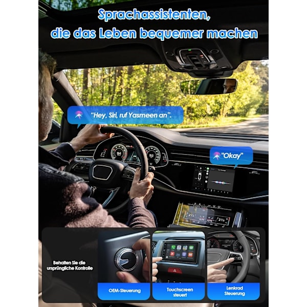 Trådløs adapter 2-i-1 til CarPlay/Android-bil