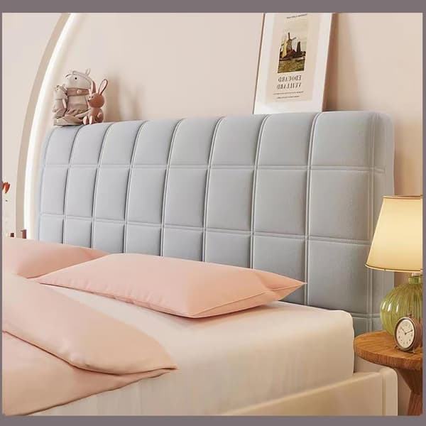 Sänggavel Överdrag Sammet Dammtätt Skydd Stretch Enkel light gray 150CM