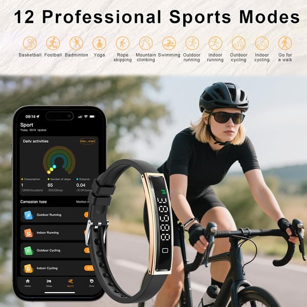 Tech Smart Fitness Tracker Armbånd Smartwatch Aktivitets-, Søvn- & Pulsmåling, Multisportstilstande