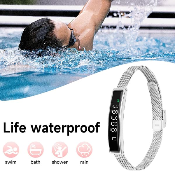 Tech Smart Fitness Tracker Armbånd Smartwatch Aktivitets-, Søvn- & Pulsmåling, Multisportstilstande