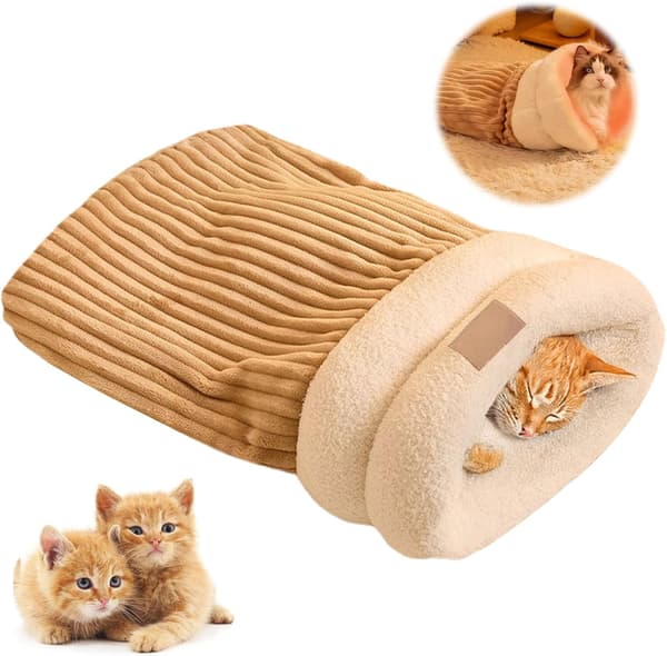 Kattsovsäck, fluffig kattsovsäck, bekväm kattsovsäck, Cat Winter Sleeping Bag