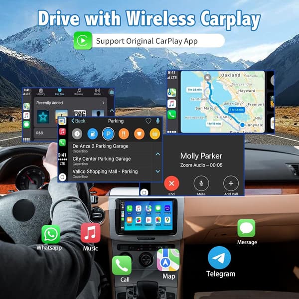 Trådløs Android Auto & Carplay trådløs adapter, trådløs Carplay-adapter opgraderet