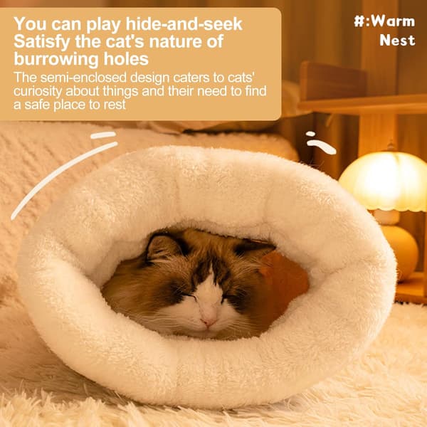 Kattsovsäck, fluffig kattsovsäck, bekväm kattsovsäck, Cat Winter Sleeping Bag,M