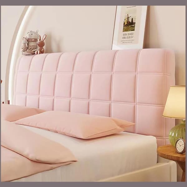 Sänggavel Överdrag Sammet Dammtätt Skydd Stretch Enkel pink 180CM