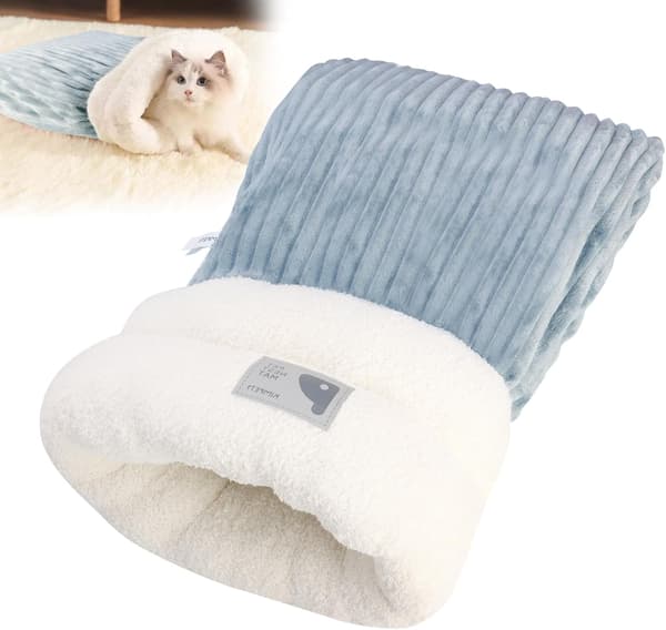 Kattsovsäck, fluffig kattsovsäck, bekväm kattsovsäck, Cat Winter Sleeping Bag,S