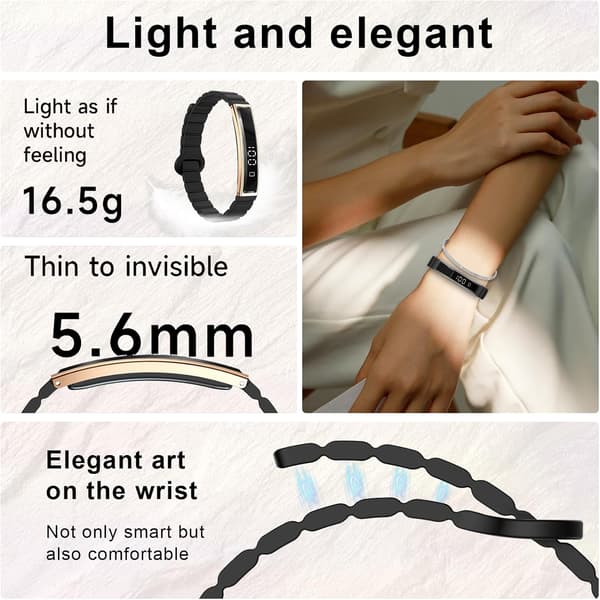 Tech Smart Fitness Tracker Armbånd Smartwatch Aktivitets-, Søvn- & Pulsmåling, Multisportstilstande