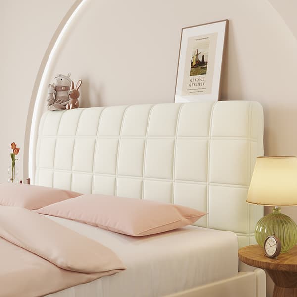 Sänggavel Överdrag Sammet Dammtätt Skydd Stretch Enkel white 200CM