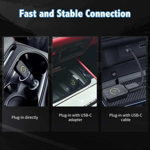 Trådlös Android Auto & Carplay trådlös adapter, uppgraderad trådlös Carplay-adapter