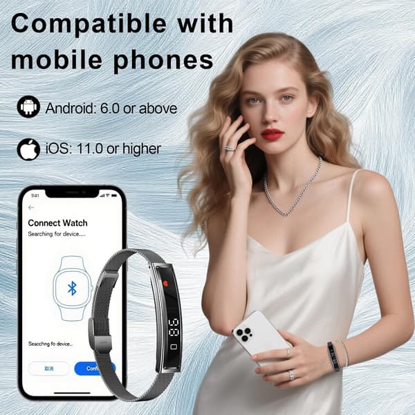 Tech Smart Fitness Tracker Armbånd Smartwatch Aktivitets-, Søvn- & Pulsmåling, Multisportstilstande