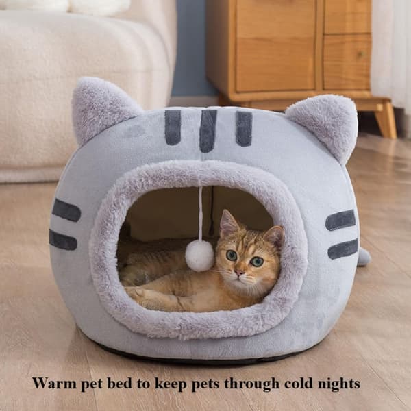Kattsovsäck, fluffig kattsovsäck, bekväm kattsovsäck, Cat Winter Sleeping Bag,L