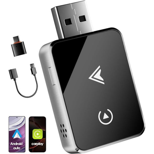 Trådløs adapter 2-i-1 til CarPlay/Android-bil