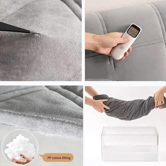 Sänggavel Överdrag Sammet Dammtätt Skydd Stretch Enkel light gray 180CM