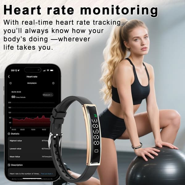 Tech Smart Fitness Tracker Armbånd Smartwatch Aktivitets-, Søvn- & Pulsmåling, Multisportstilstande