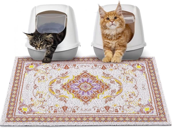 Glittme Kattsandsmatta med Halkfri Undersida Kattlådematta Vattentät Kattsandsfångarmatta, S