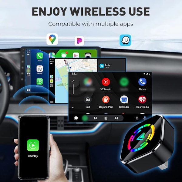 Päivitetty langaton CarPlay-sovitin, mini USB -autosoitin langaton sovitin