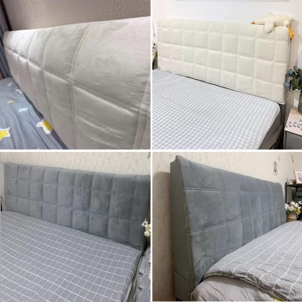 Sänggavel Överdrag Sammet Dammtätt Skydd Stretch Enkel light gray 150CM