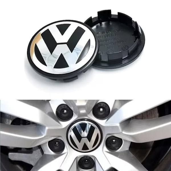 4 kpl Volkswagen pölykapselit - Pyörännavan tunnus 56mm hopea