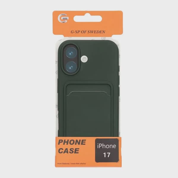 Silikone telefoncover med SIM-kortplads til iPhone 17 - Armygrøn