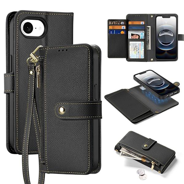 Dux Ducis iPhone 16e Wallet Case Lawa Læder - Sort Sort
