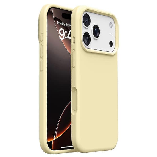 iPhone 17 Pro Max-deksel Mykt mikrofiberfôr, flytende silikon + PC-beskyttelse Lys kaffe Lys kaffe Light Coffee