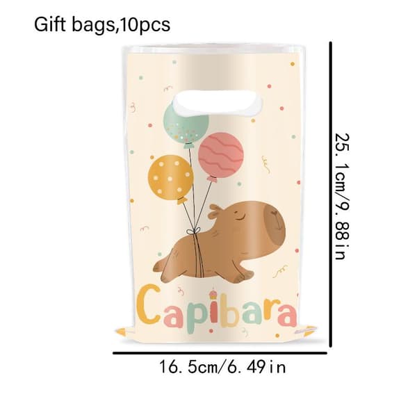 10/50 stk. Capybara gavepose børnefestdekoration Capyba 50 stk.