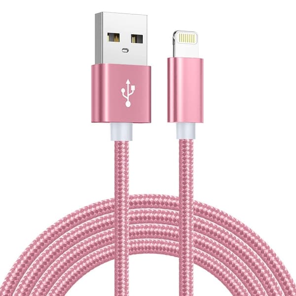 SiGN USB-datakabel med Lightning-stik, kompatibel med iPhone og iPad, 2.1A, 2 meter - Pink