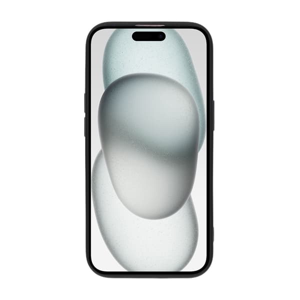 iPhone 15 silikoninen puhelinkotelo SIM-korttipaikalla - Musta