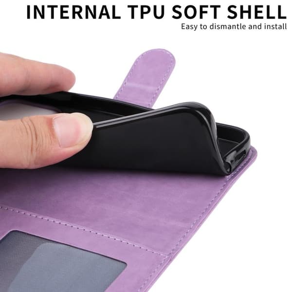 iPhone 17 mobilskal, lädermaterial, präglat solrosmönster, blått. Blå