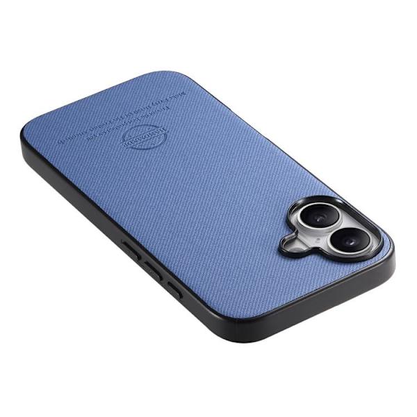 iPhone 17 Cover - Twill og Læder Blå Blå