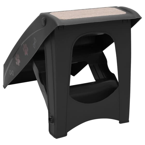 vidaXL Sammenklappelig hundetrappe Sort 62x40x49,5 cm Sort