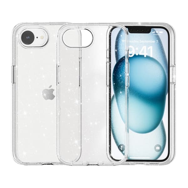 Transparent Glitterfodral för iPhone 16e