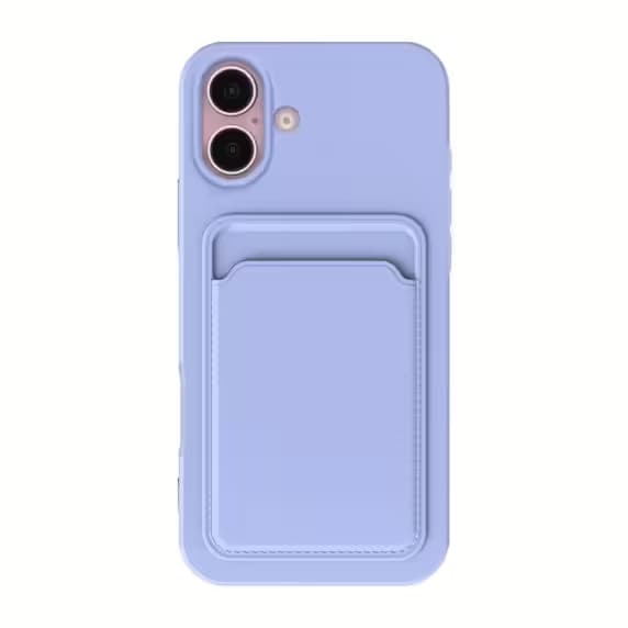 iPhone 16 silikone telefoncover med SIM-kortplads - Lilla
