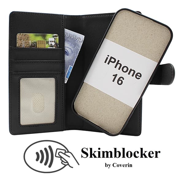 Skimblocker iPhone 16 Magnetisk Plånboksfodral