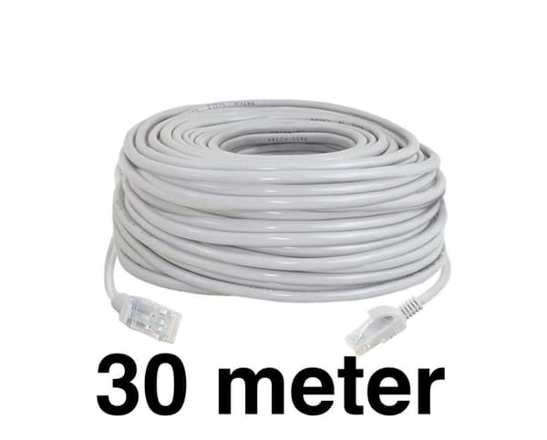 30m - Verkkokaapeli - Cat5e - Internet-kaapeli harmaa