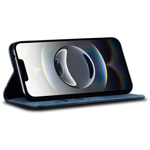 SKALO iPhone 16e Denim Pung Etui - Blå
