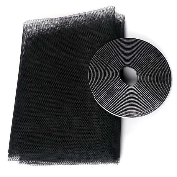 Cuttable mosquito net for windows with velcro 150x180cm black