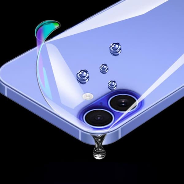 Teräväpiirto 0,2 mm hydrogeelinen näytönsuoja iPhone 16:n taustapuolelle