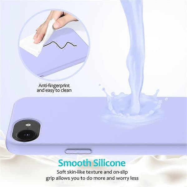 Stötsäkert flytande silikonfodral med mjukt innerfoder för iPhone 16e, ljusgrön. LightGreen