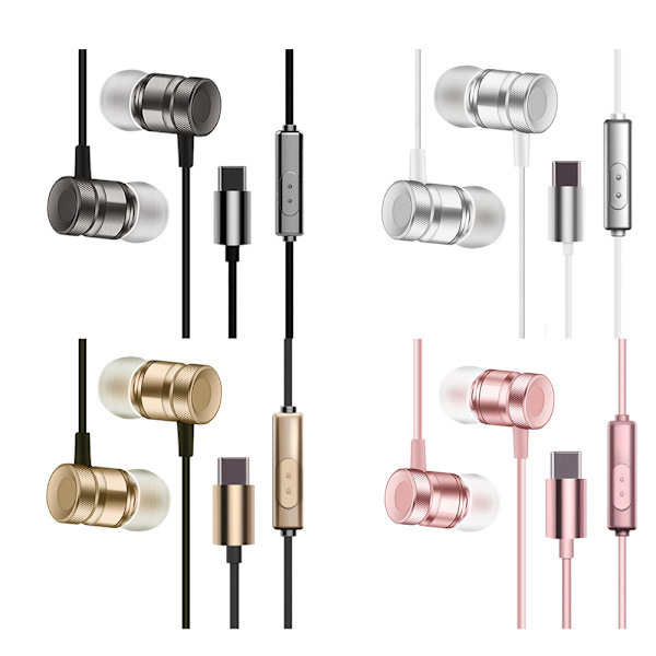 Kraftige Type-C hodetelefoner sølv Silver