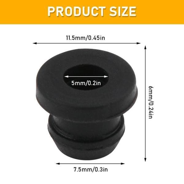 12 stk. rustfri gummikapper til Dometic campingkomfurer 5 mm—dt