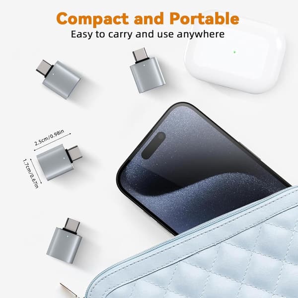 4-pack USB till Type-C 3.2 Adapterset: 2 USB till Type-C & 2 Type-C till USB-adaptrar