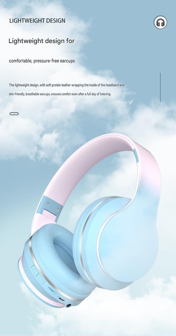 High-end gradientfargedesign, lang batterilevetid, trådløse Bluetooth-hodetelefoner Gradient Blå Gradient Blue