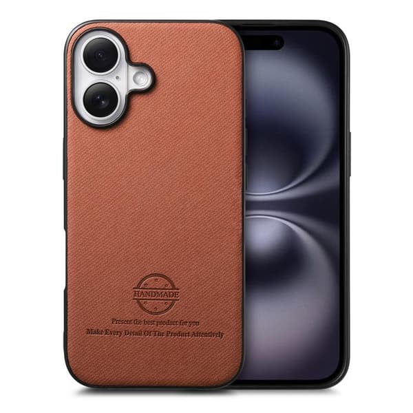 iPhone 17 Cover - Twill og Læder Brun Brun