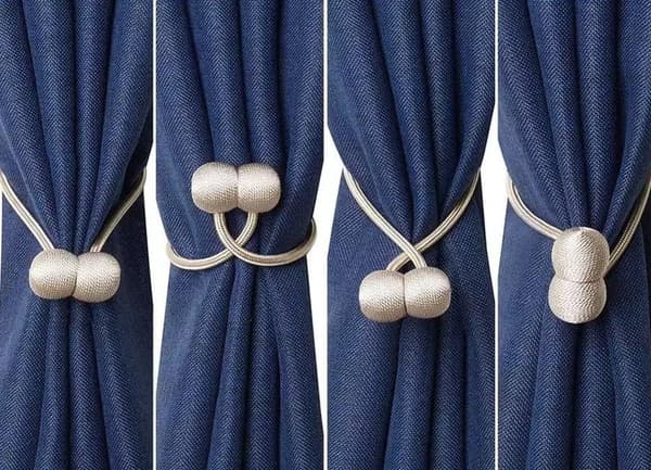 Vita magnetiska gardinkrokar, 2-pack