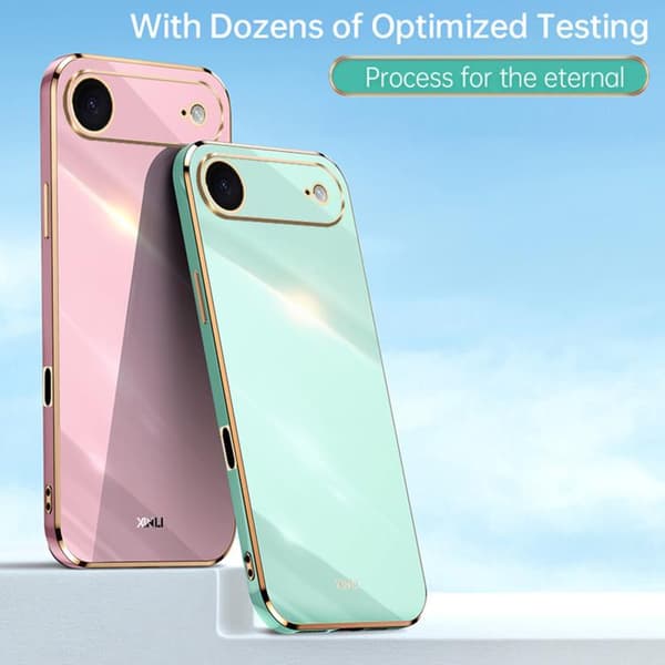 iPhone 17 Air Cover 6D Galvaniserad TPU med raka kanter vit Vit