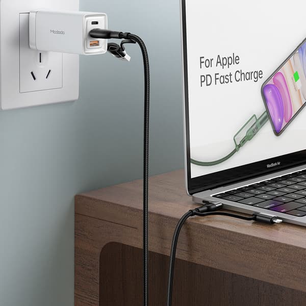 McDodo CA-8070 Multifunksjonell 4-i-1 datakabel, PD, 60W, 3A, 1,2 meter