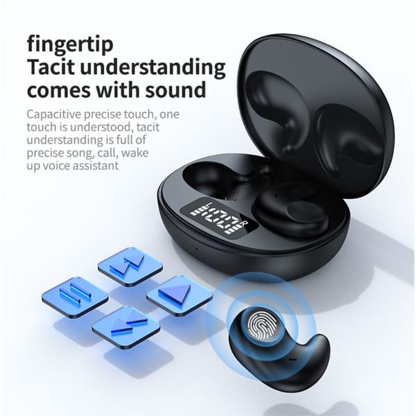 In-ear til at sove med Sovehovedtelefoner Bluetooth-hovedtelefoner - Sort Sort
