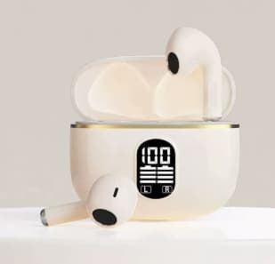 Bluetooth in-ear-hörlurar, trådlösa hörlurar för iPhone och Android Vita, vit. white
